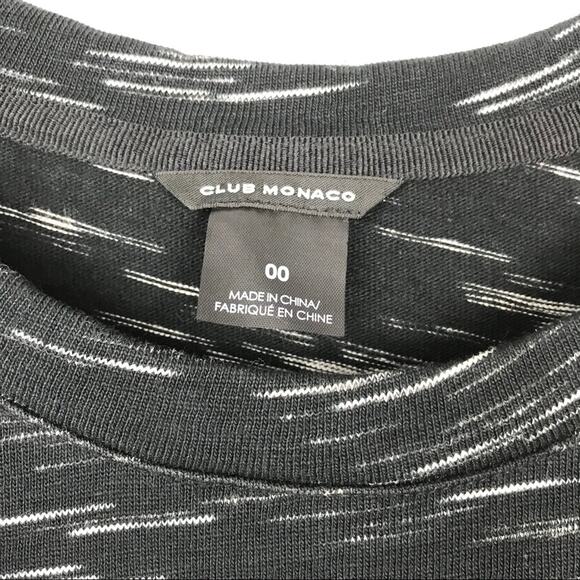 Club Monaco Faux Leather Trim Crewneck Short Sleeve Shirt Dress Size 00 - Picture 3 of 8